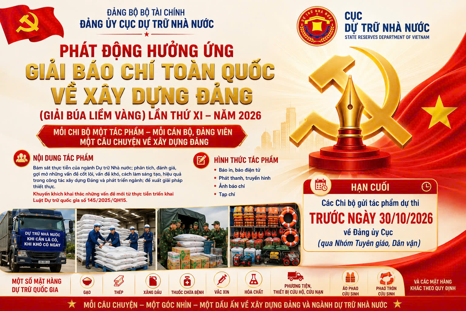Đảng ủy Cục Dự trữ Nhà nước phát động hưởng ứng Giải Búa liềm vàng lần thứ XI – năm 2026